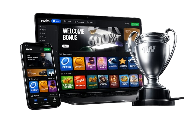 1win Bangladesh official online casino and betting platform shown on laptop and mobile devices